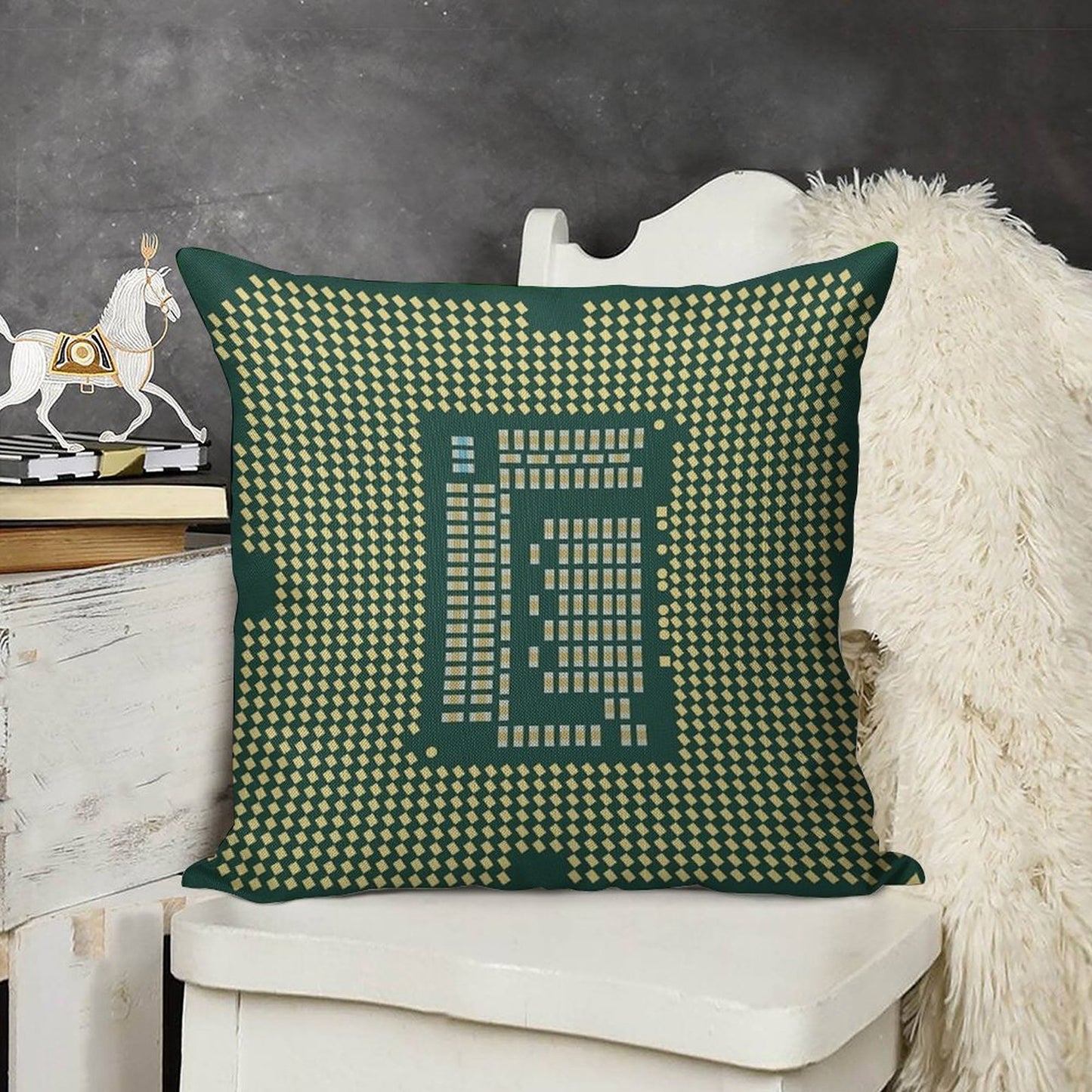 Intel Core CPU Processor Bottom Linen Throw Pillow Cover
