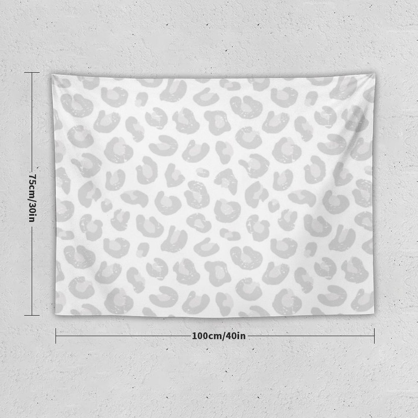 Leopard Print - Silver Gray And White Tapestry