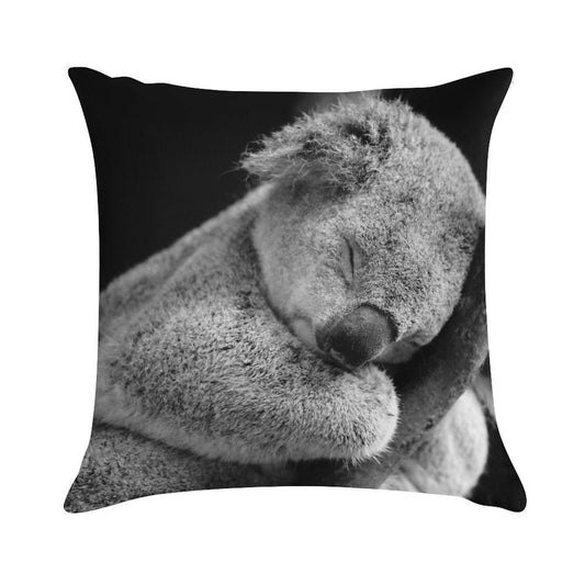 Wake Me Later - Sleeping Koala Soft Durable Construction Throw Pillow