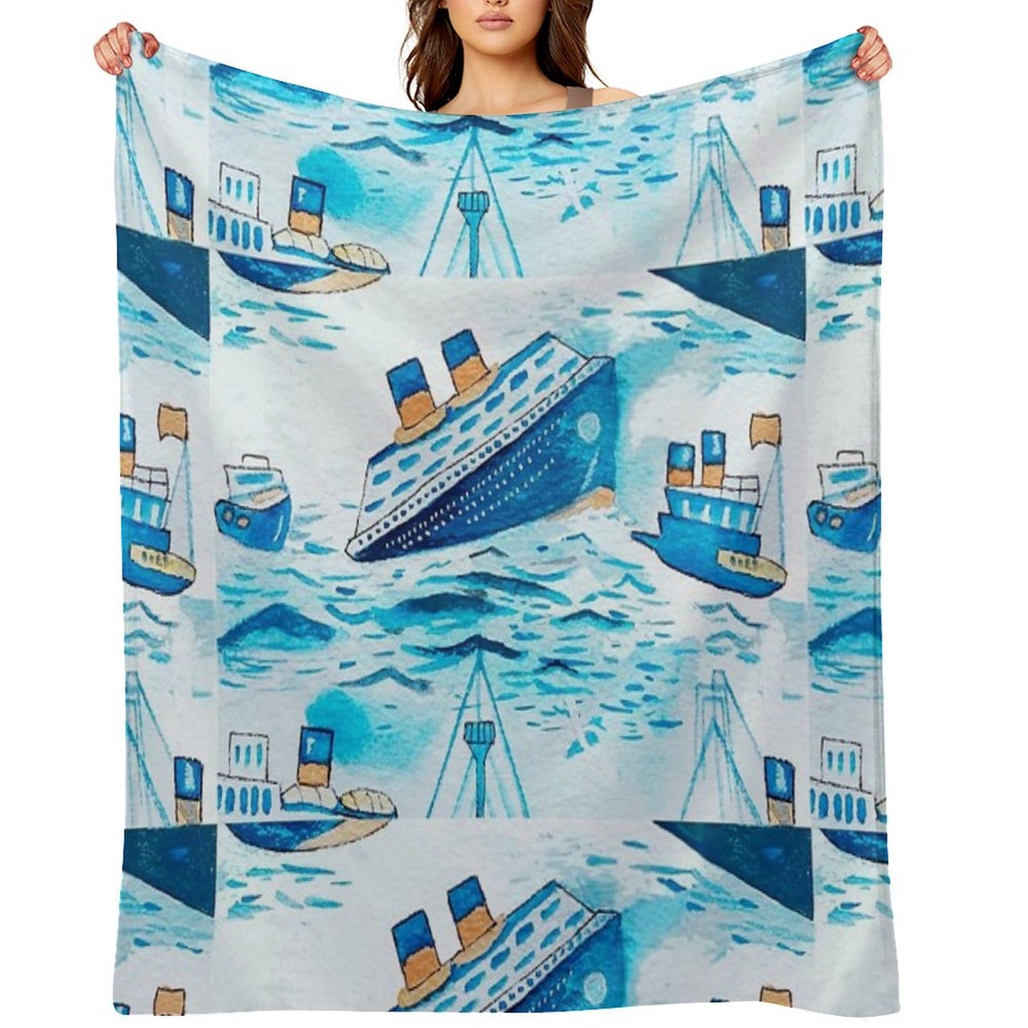 Ferry Boats Scrub Cap Throw Blanket