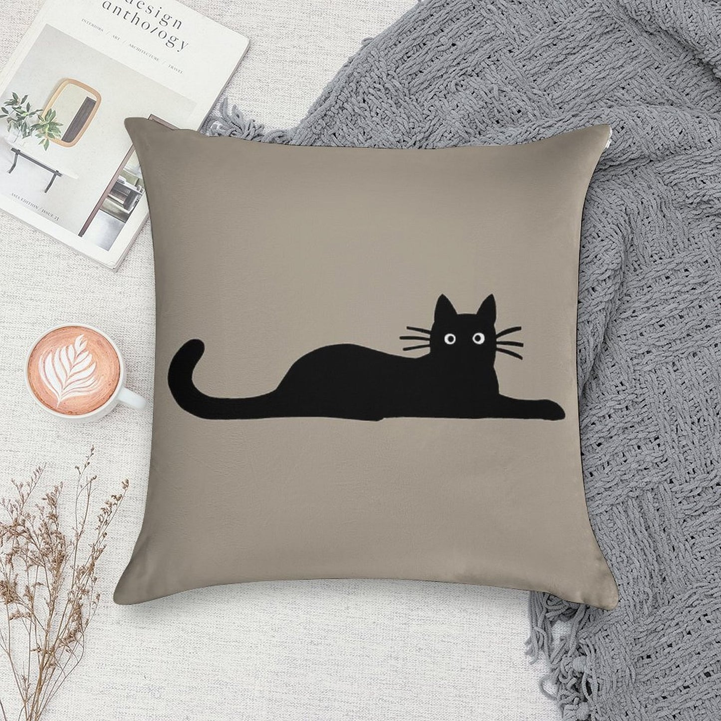 Black Cat Soft Ultra-Soft Texture Throw Pillow