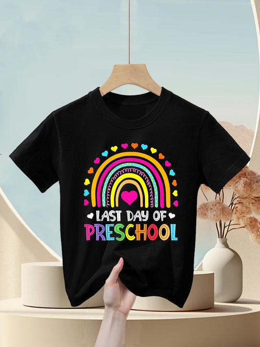 Last Day Of Preschool School Rainbow Graduation Team Pre-K Kids T-Shirt
