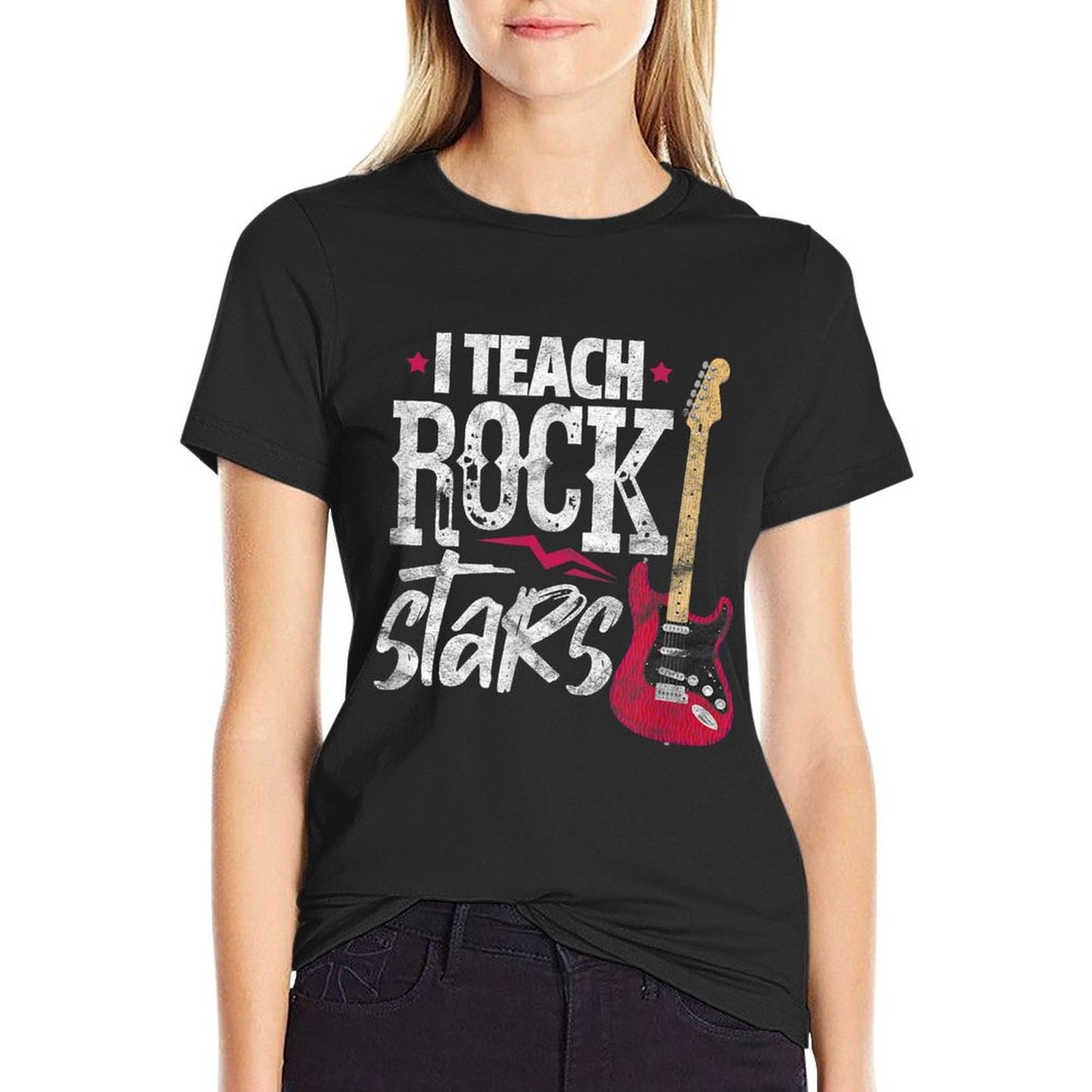 I Teach Rock Stars Funny Music Teacher Guitar Player T-Shirt
