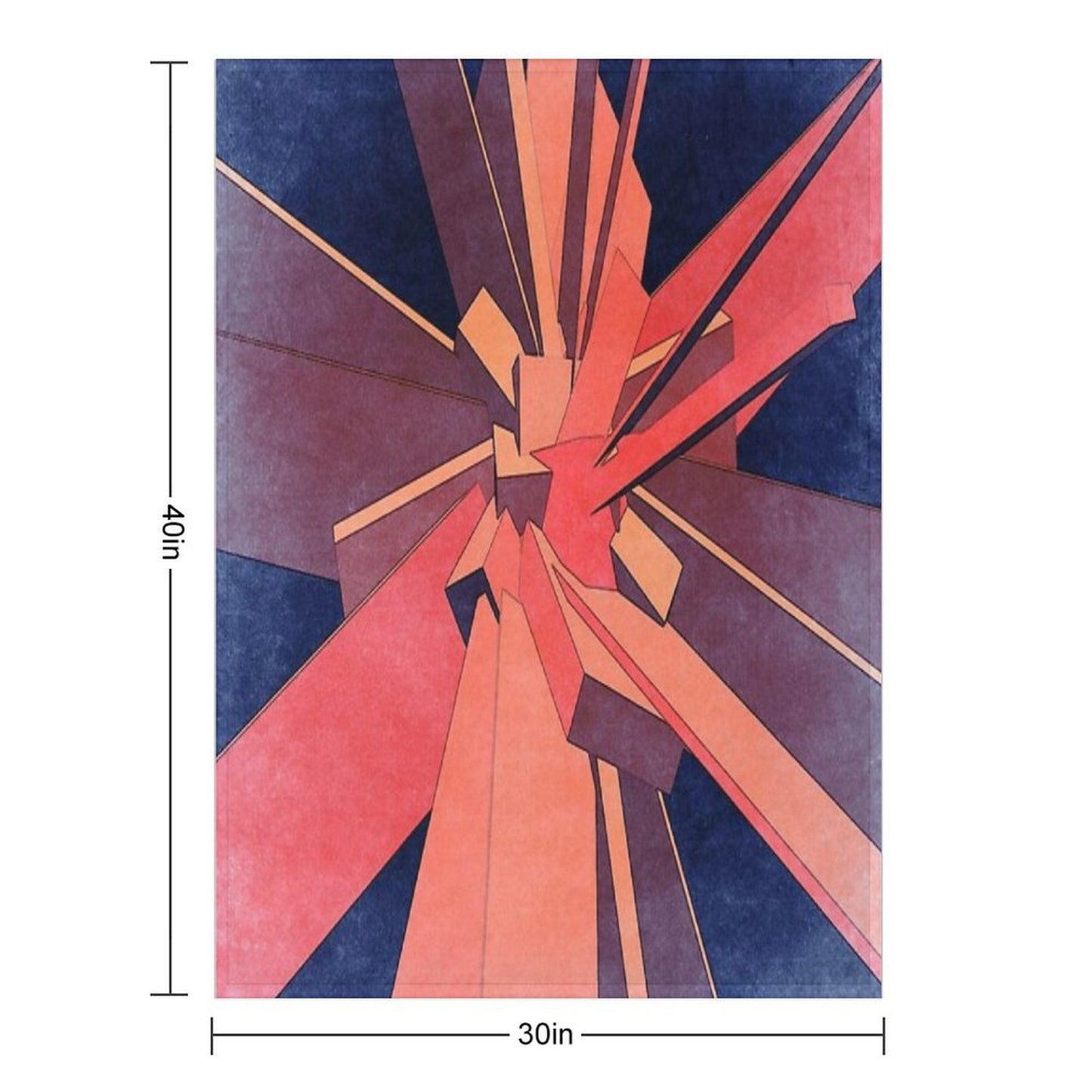 Vintage Orange Rectangles Throw Blanket
