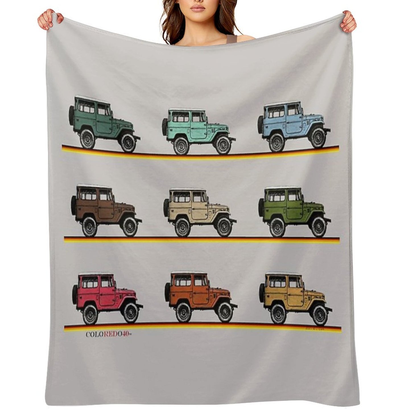 Toyota FJ40 Land Cruiser 9 Stack Throw Blanket