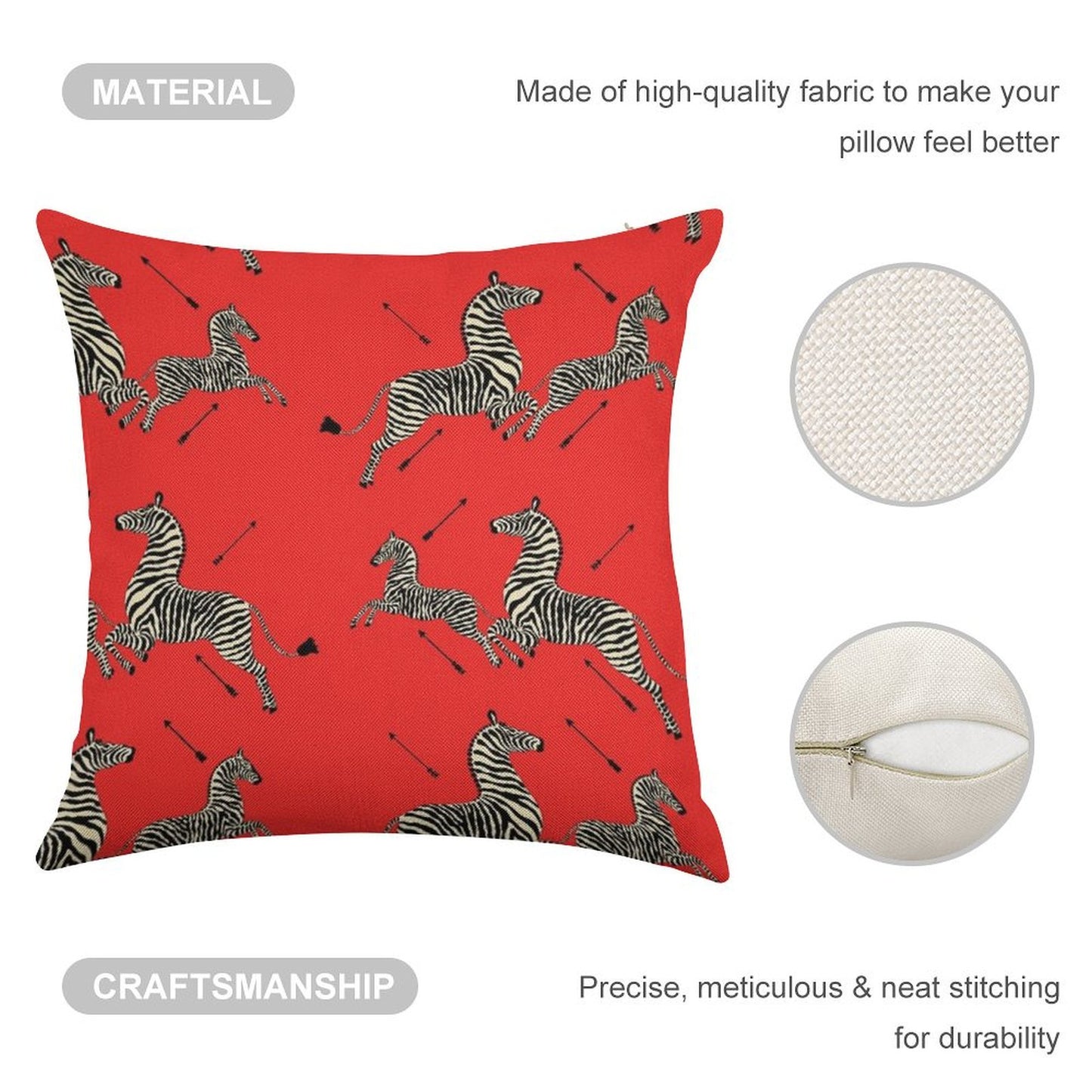 The Tenenbaums Zebra! Linen Throw Pillow Cover
