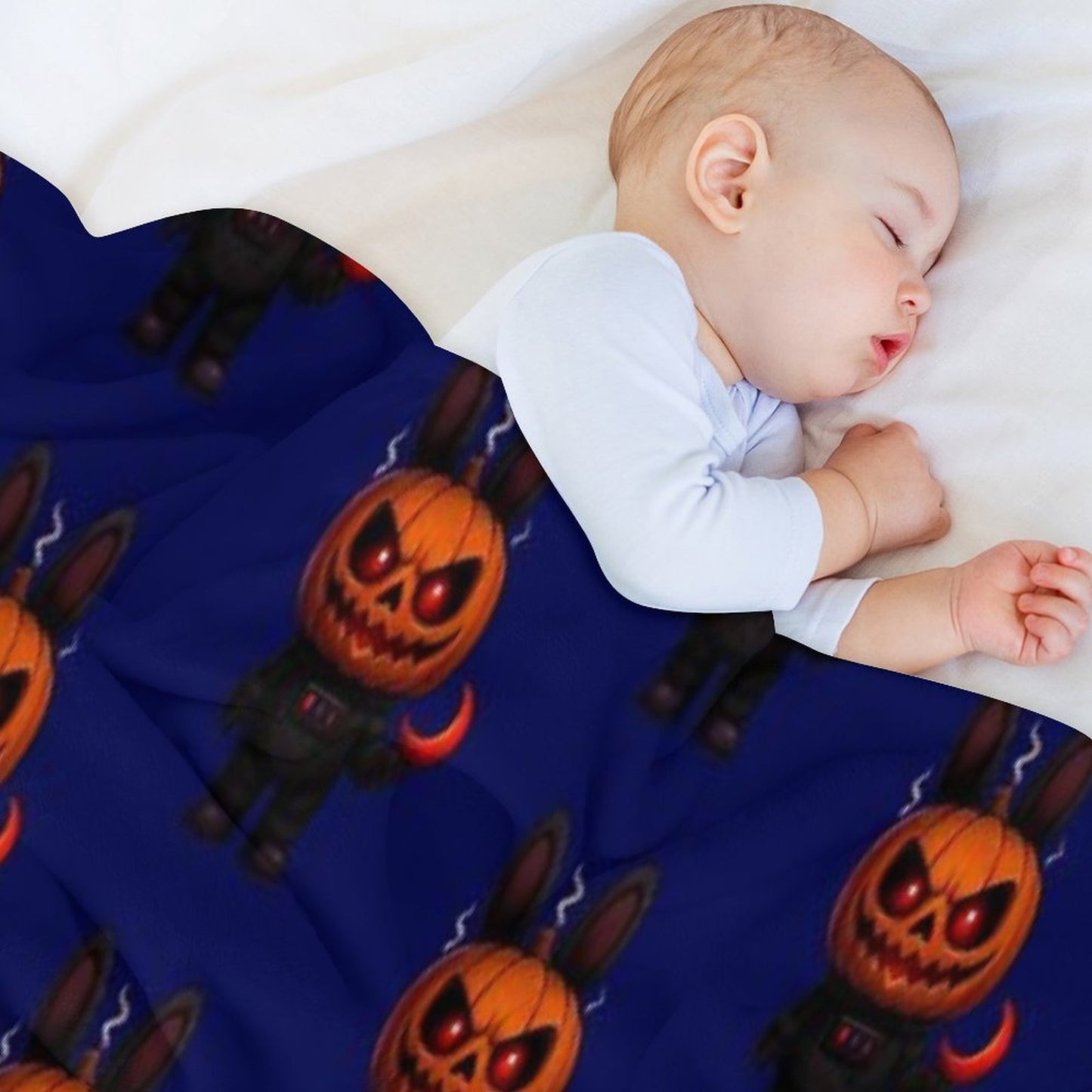 Halloween Pumpkin Monster Creepy Cute Art Throw Blanket