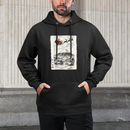 Santa Japanese Art Men Women Kids Funny Ugly Christmas Casual Wear Hoodie