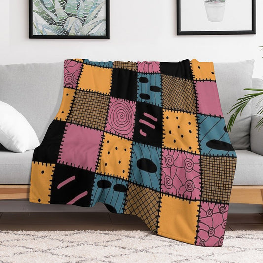 Nightmare Sally Inspired Pattern Throw Blanket