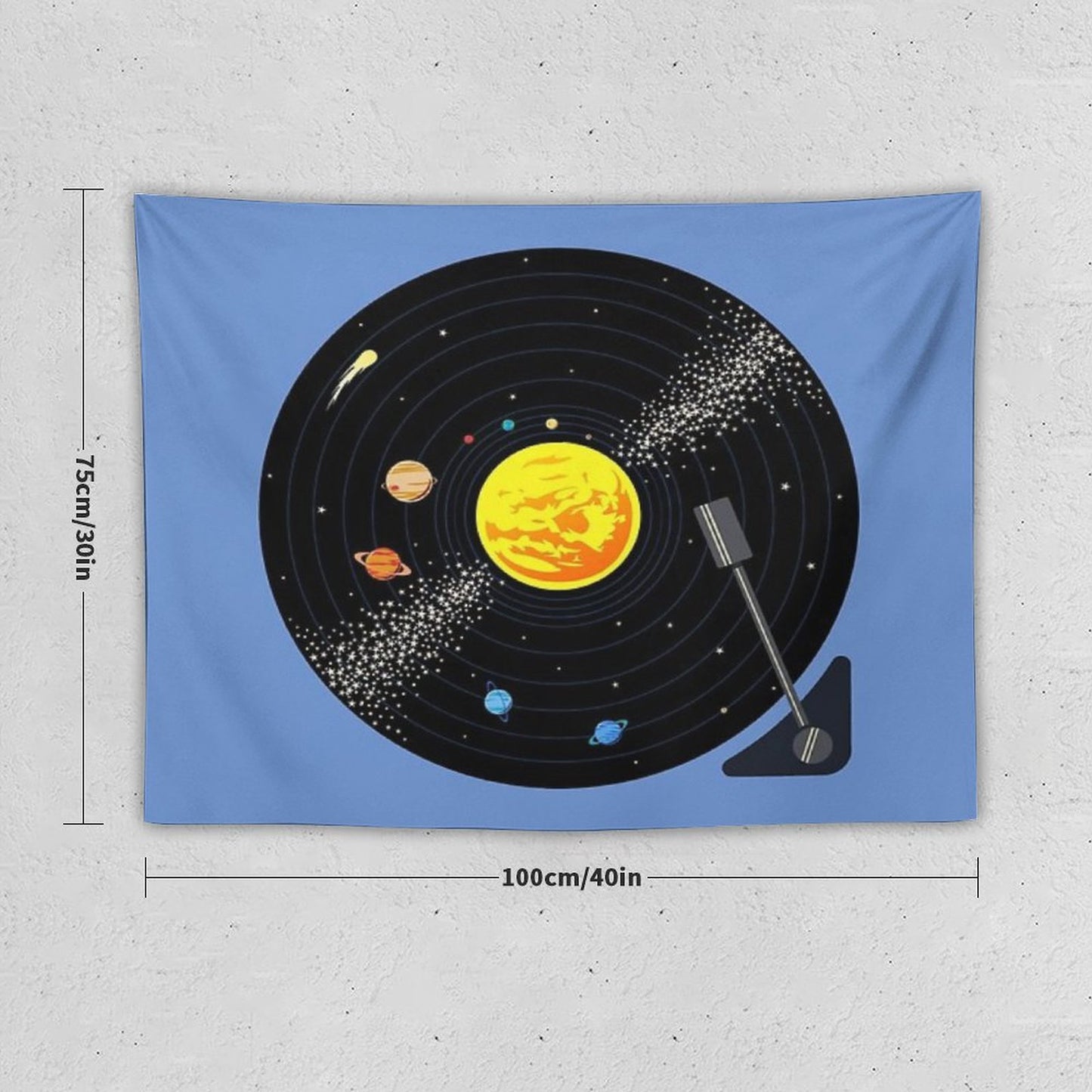 Solar System Vinyl Record Tapestry