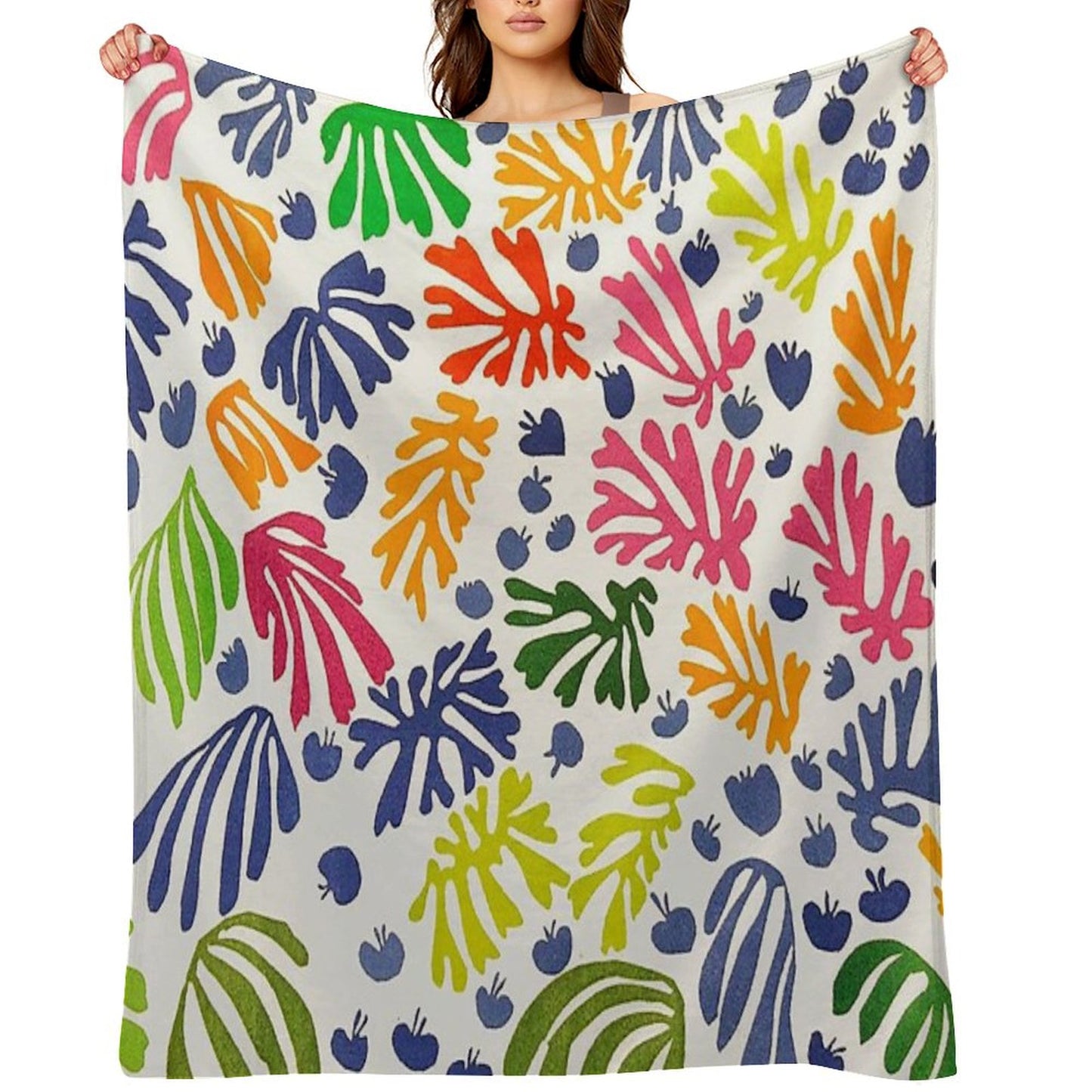 Matisse Floral Pattern Throw Blanket