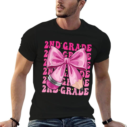 2nd Grade Girls Coquette Bow Back To School Second Grade Easy-care T-Shirt