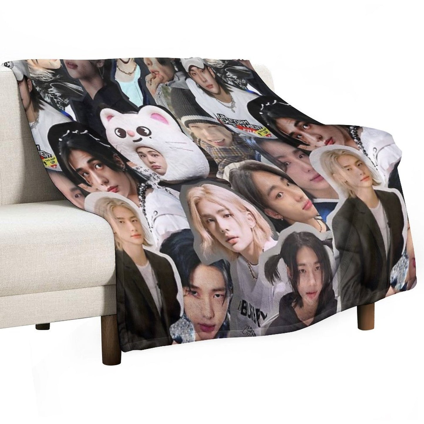 Hyunjin Collage Throw Blanket
