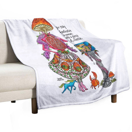 You May Fascinate A Woman by Giving Her A Piece of Cheese 1 Throw Blanket