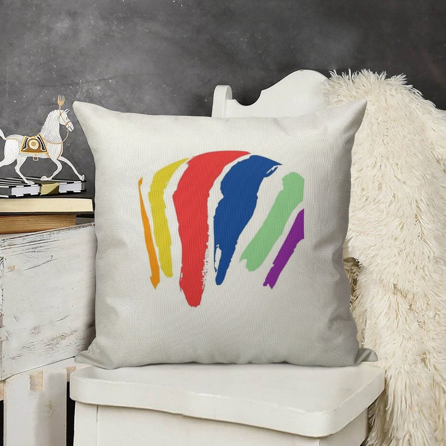 New England Gas Tank, Southie, Boston, South Boston, Massachusetts Linen Throw Pillow Cover