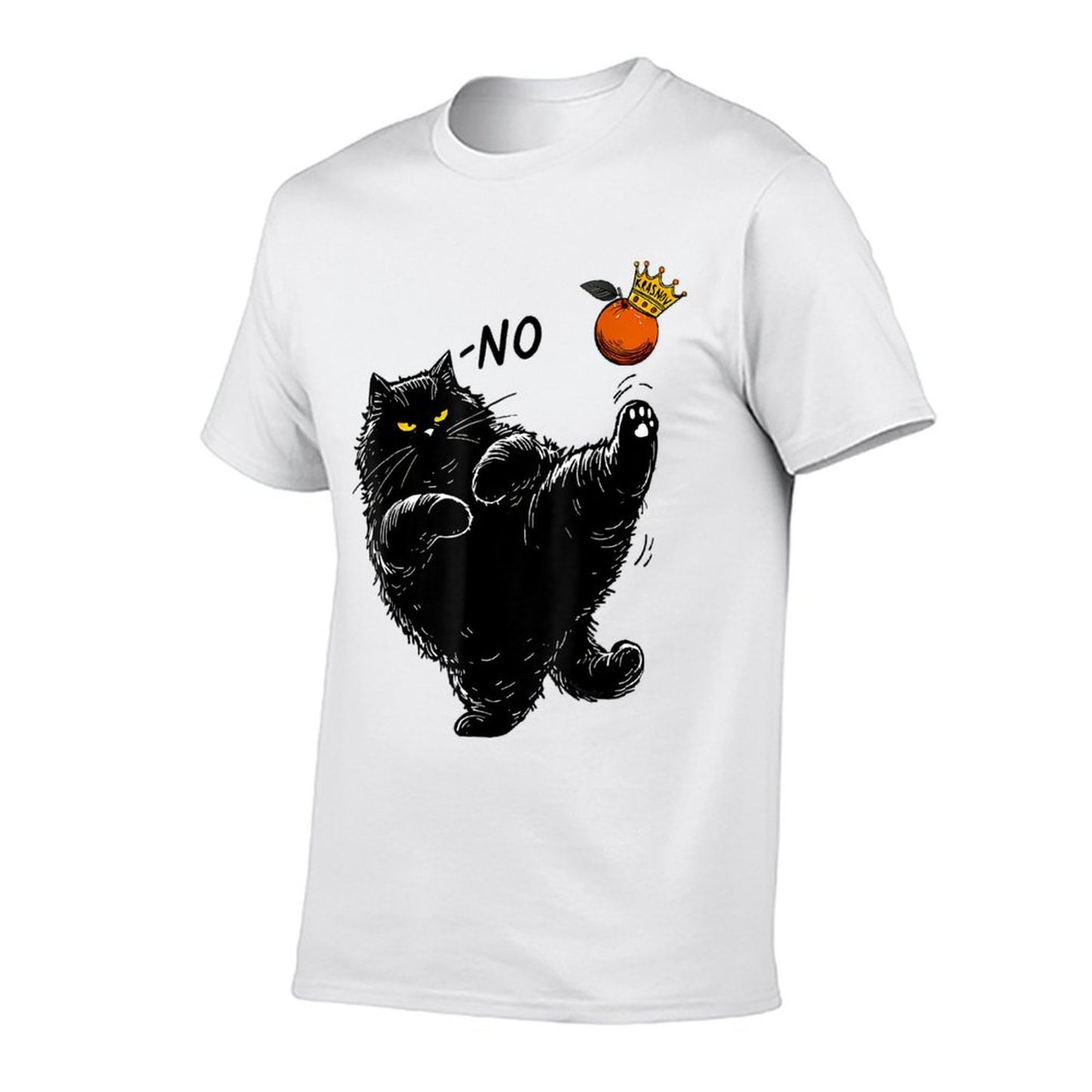 The FreedomVoiceNo Kings Funny Black Cat Political Statement Durable T-Shirt