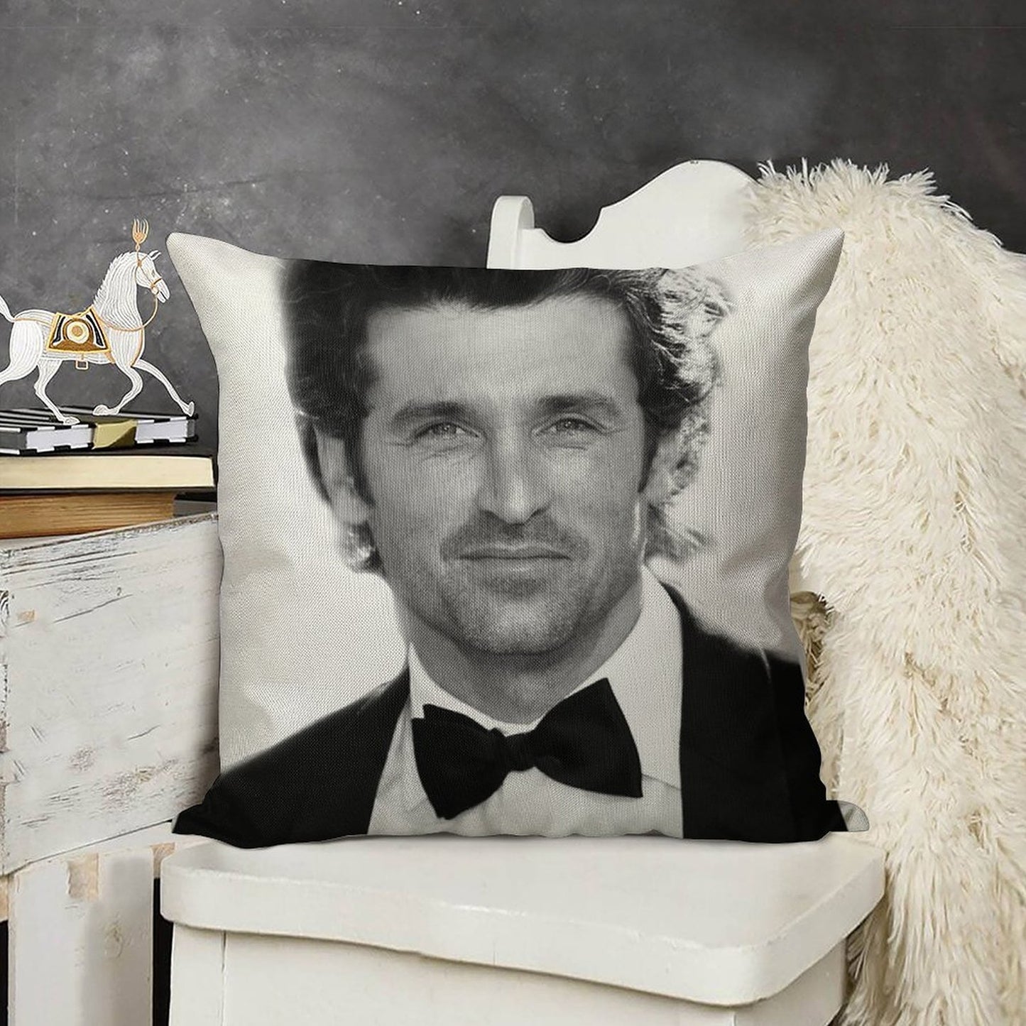 Patrick Dempsey Linen Throw Pillow Cover