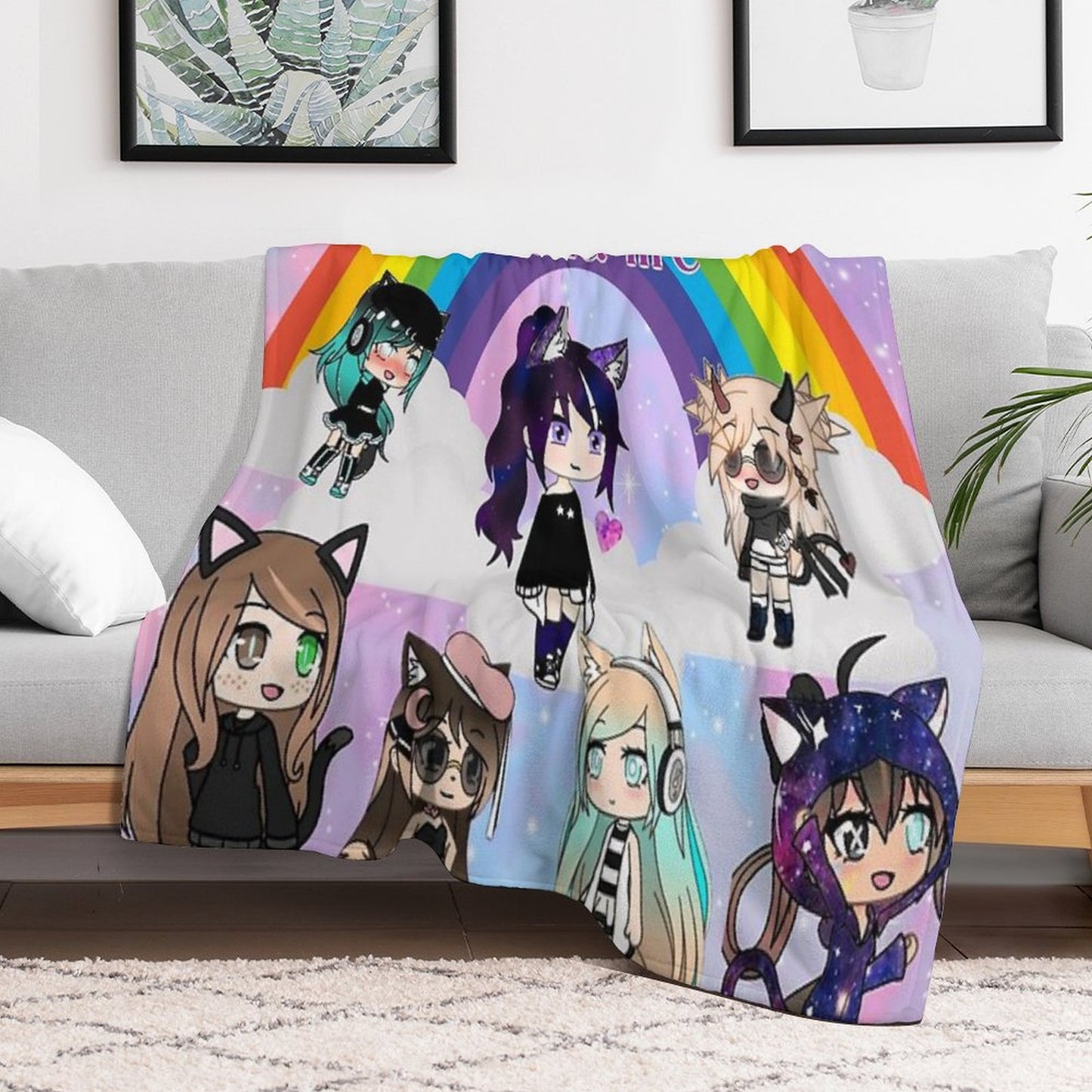 Gacha Life Anime Pack Throw Blanket