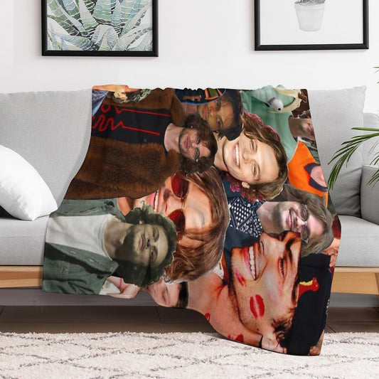 Matthew Gray Gubler Collage Throw Blanket