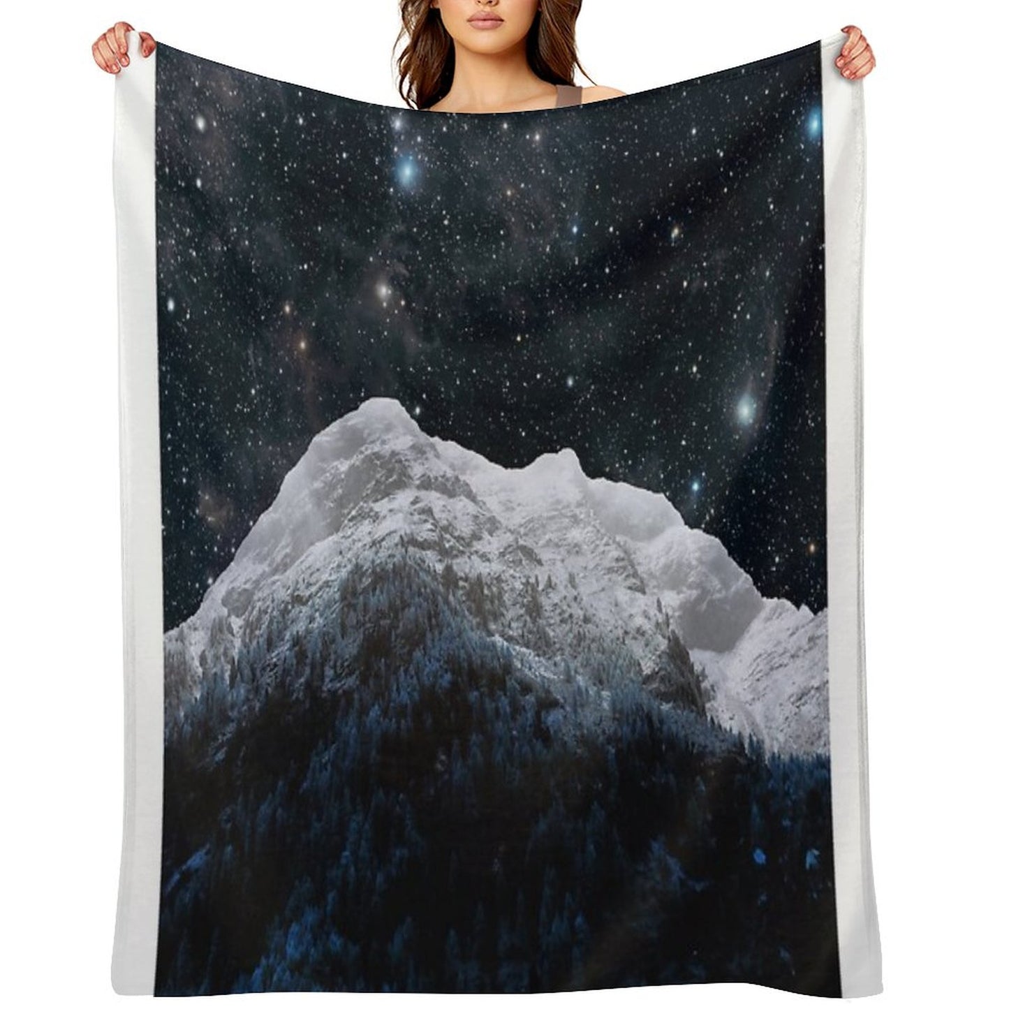 Mountains Attracts Galaxy Throw Blanket