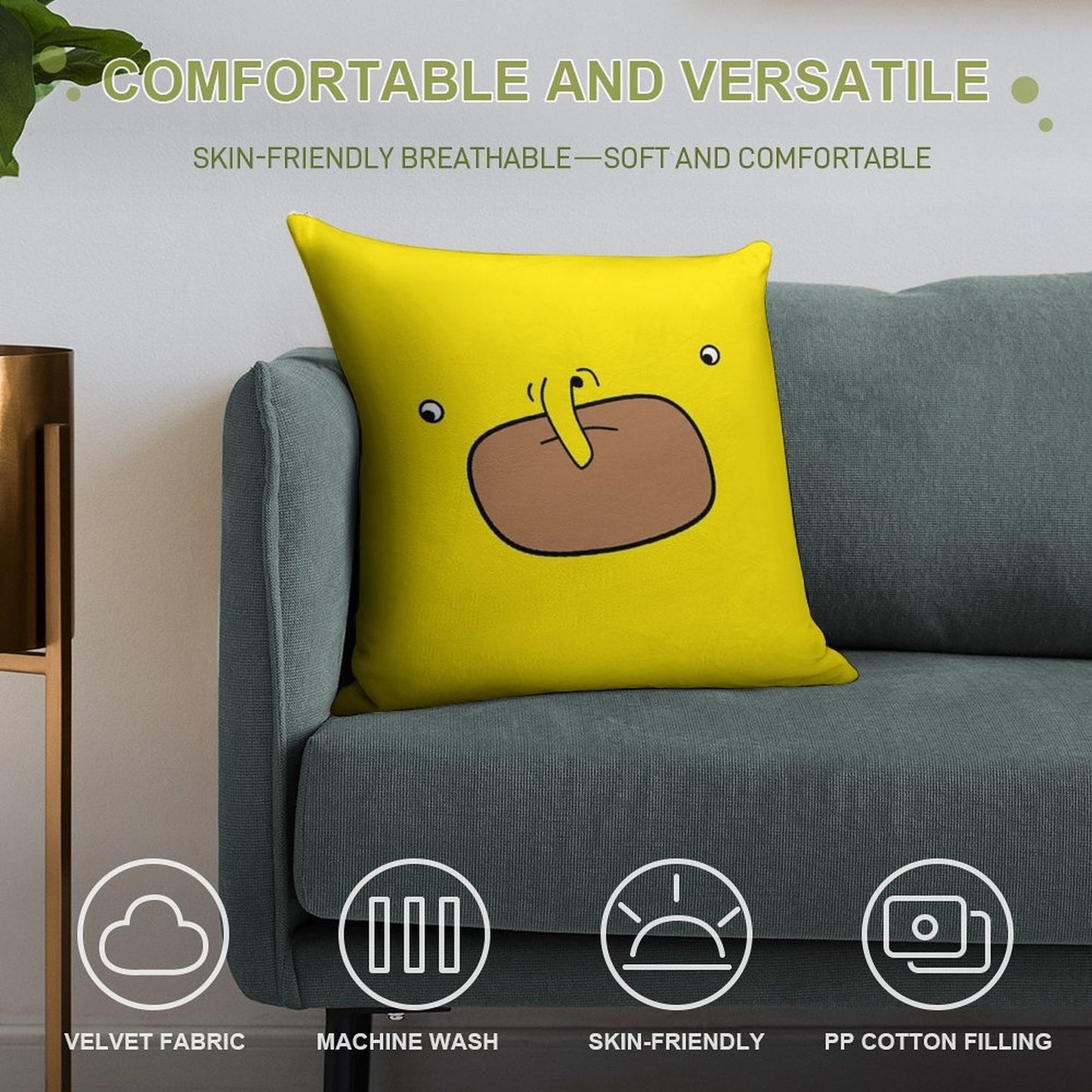 Choomah Face Soft Ultra-Soft Texture Throw Pillow