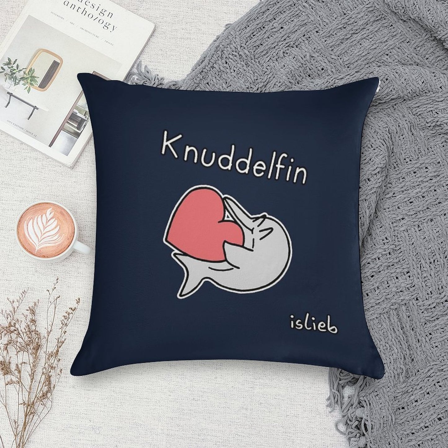 Cuddly Dolphin Soft Warmth Comfort Throw Pillow