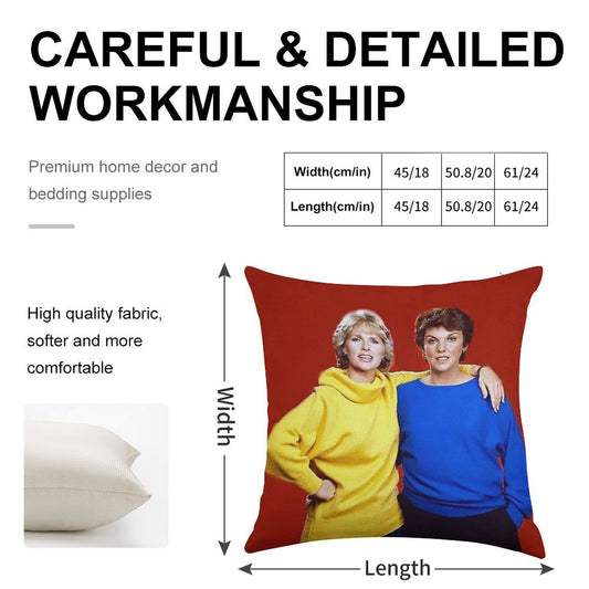 Cagney And Lacey Linen Throw Pillow Cover