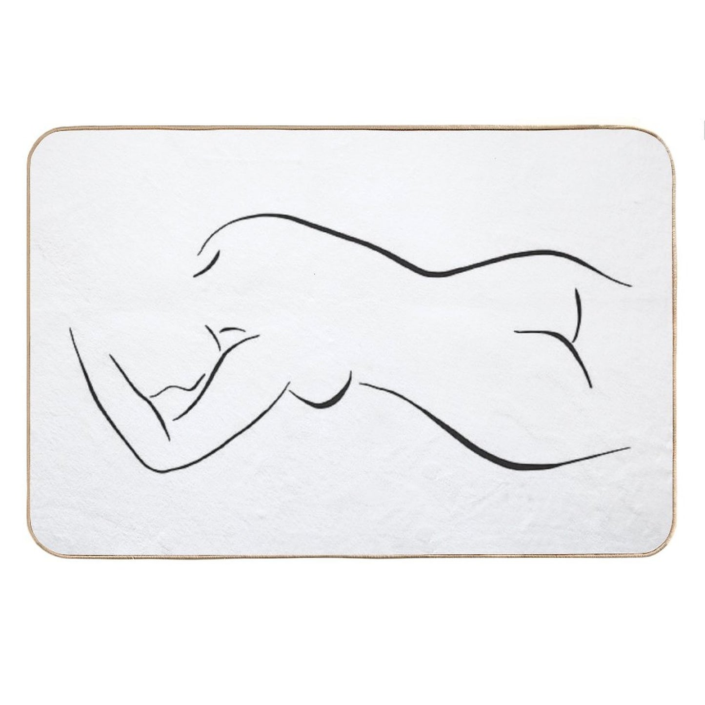 Minimal Female Body Line Art Bath Mat