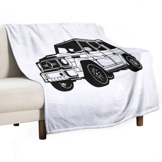 Mercedes G Class White Throw Blanket