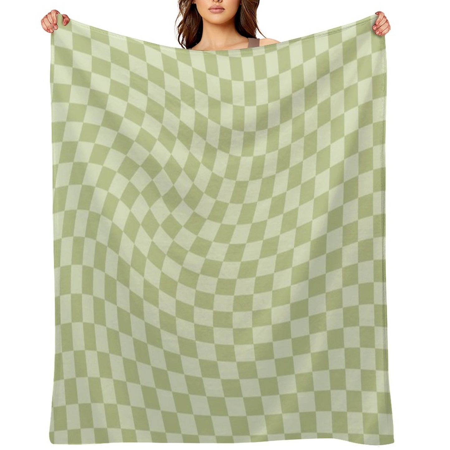 Trippy Swirl Green Throw Blanket
