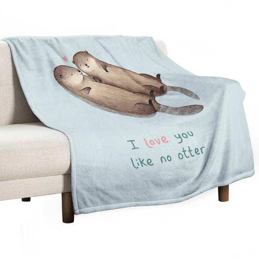 I Love You Like No Otter Throw Blanket