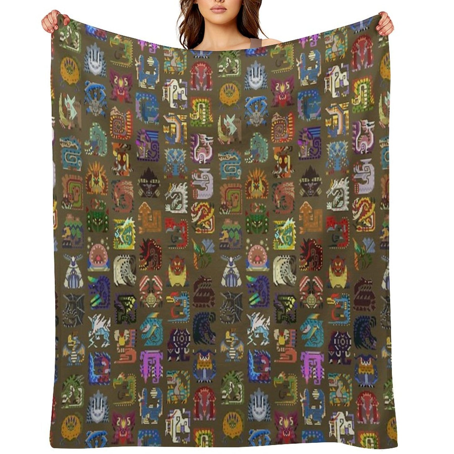 Large Monsters! Throw Blanket