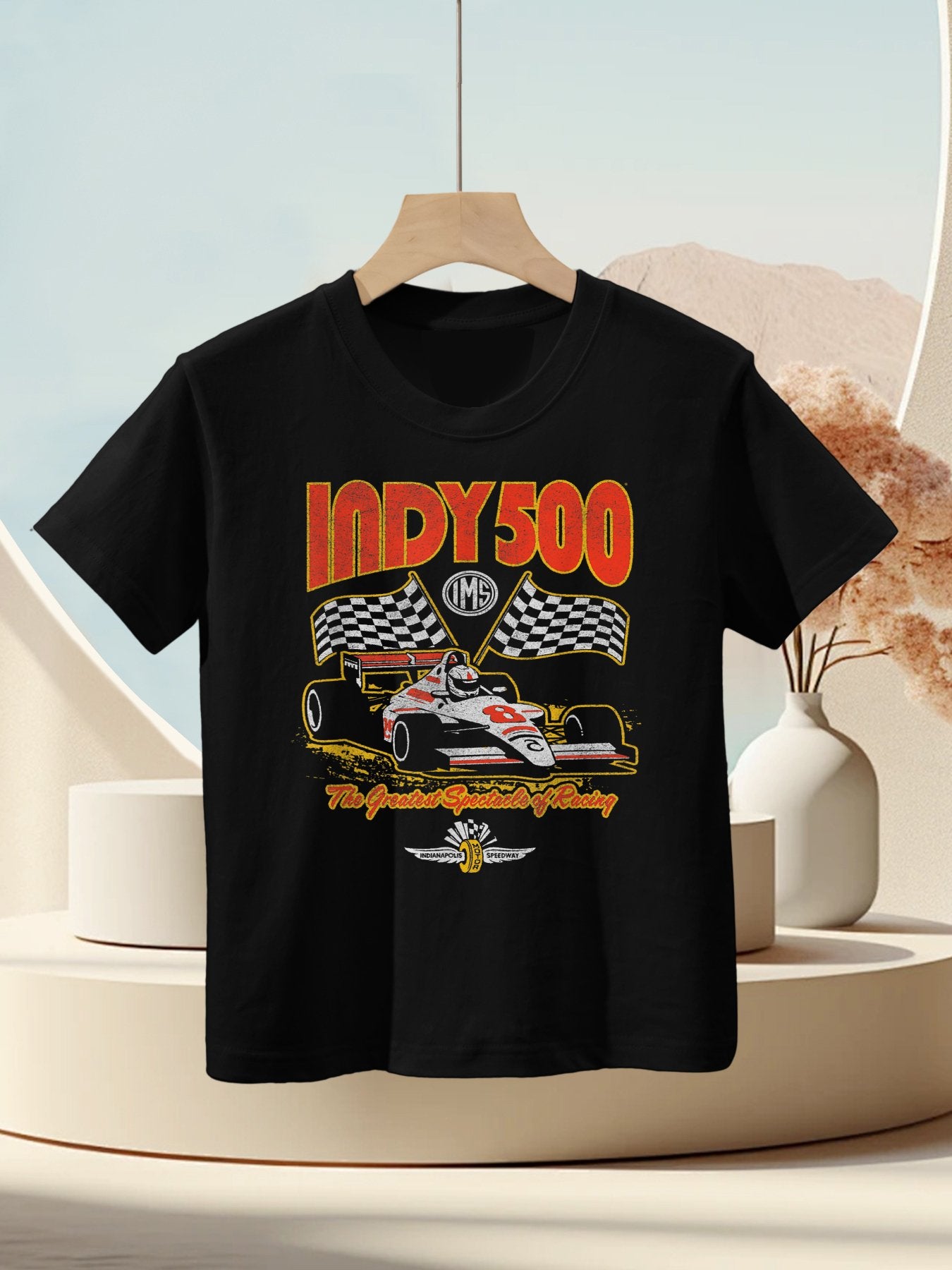 Indy 500 The Greatest Spectacle In Racing Distressed Style Kids T-Shirt