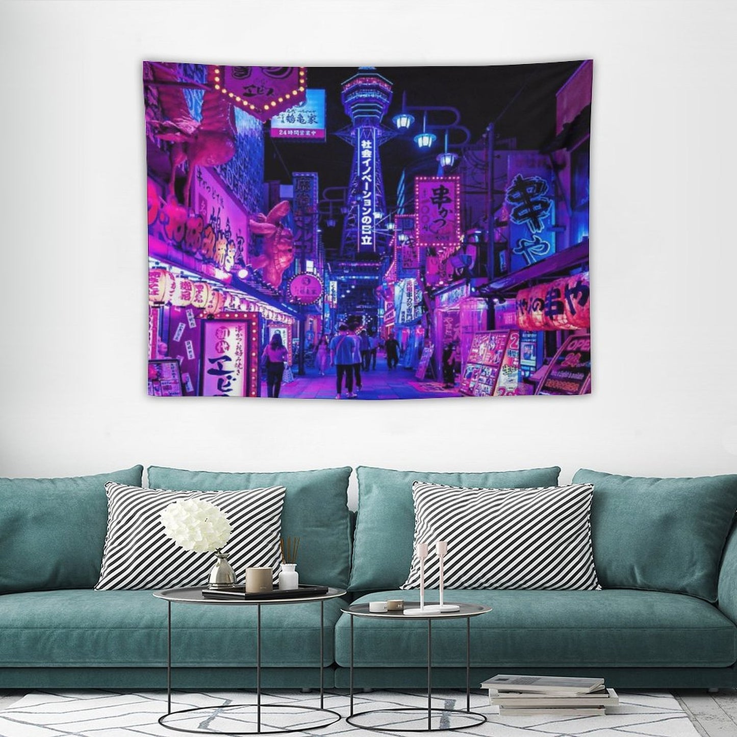 Osaka City Anime Scenes Tapestry