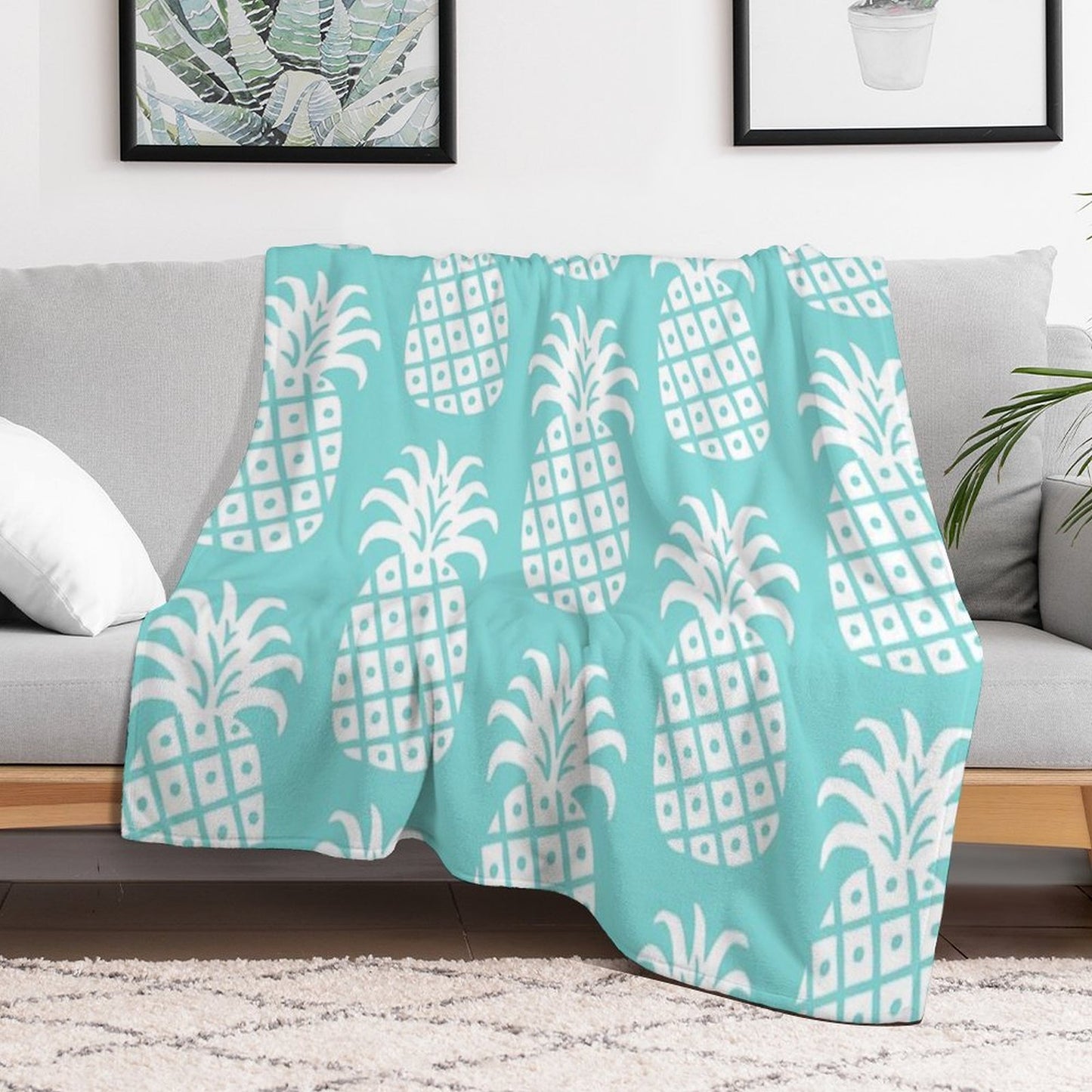 Retro Mid Century Modern Pineapple Pattern 187 Throw Blanket