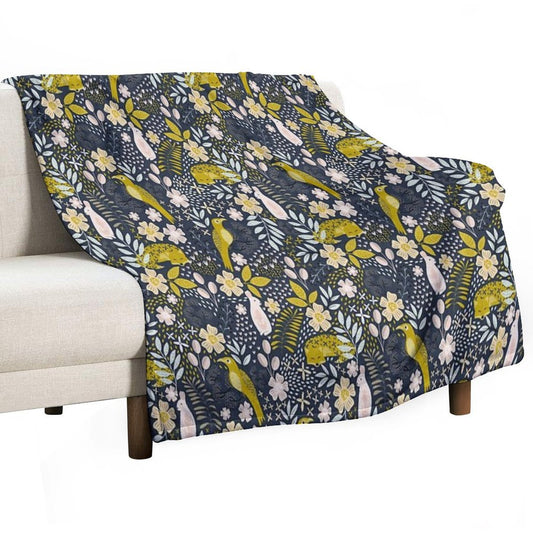 Woodland Flora Throw Blanket