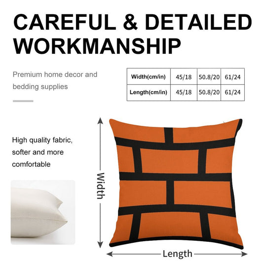 Brick Smash Linen Throw Pillow Cover