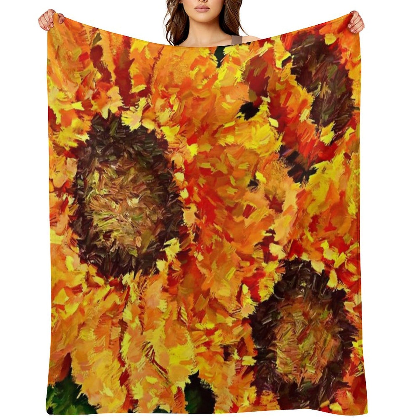 Sunflowers Abstracted Throw Blanket
