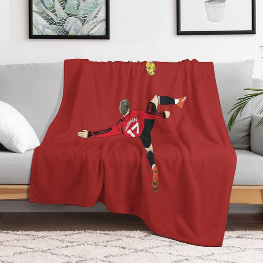 Alejandro Garnacho Bicycle Kick Overhead Goal Throw Blanket
