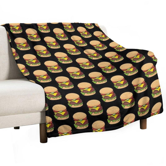 Cheeseburger Pattern Throw Blanket