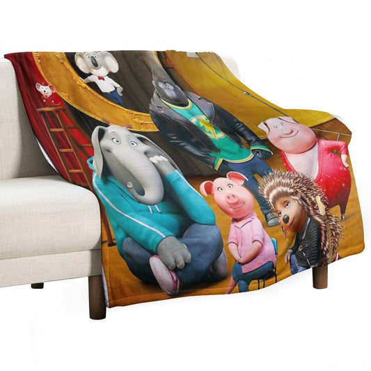 Sing (2016) Movie Poster Throw Blanket