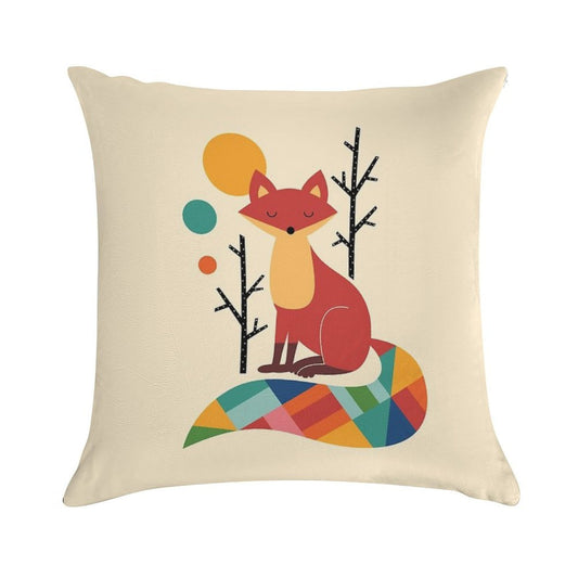 Rainbow Fox Soft Multiple Sizes Throw Pillow