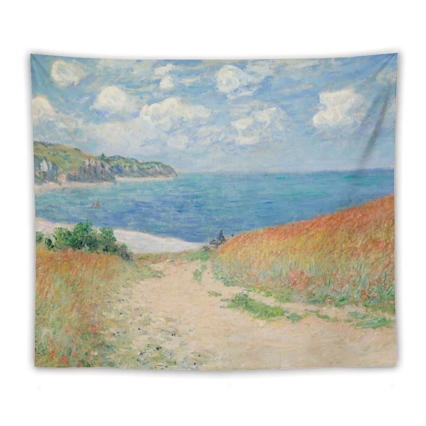 Claude Monet Path Through The Wheat Fields at Pourville 1882 Tapestry
