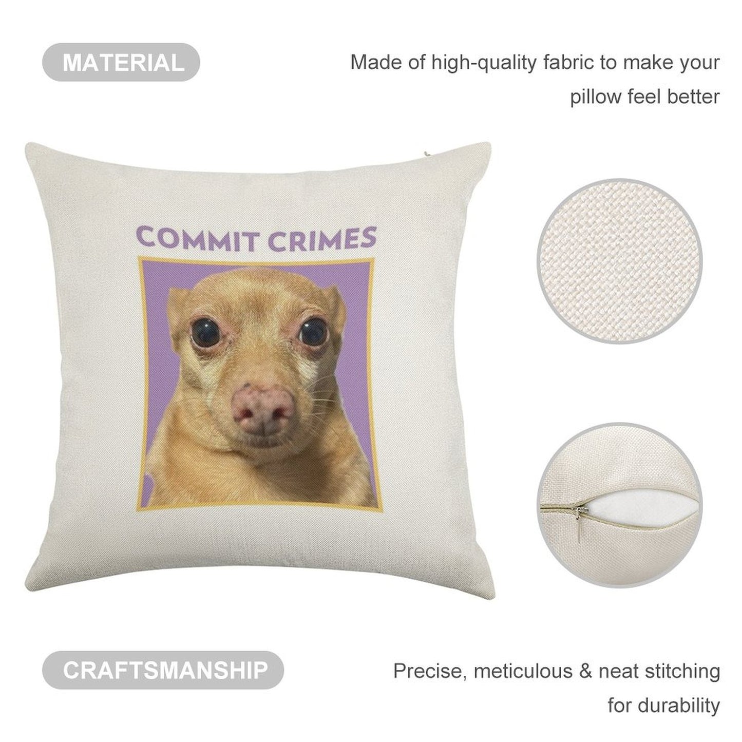 Crime Mouse Linen Throw Pillow Cover