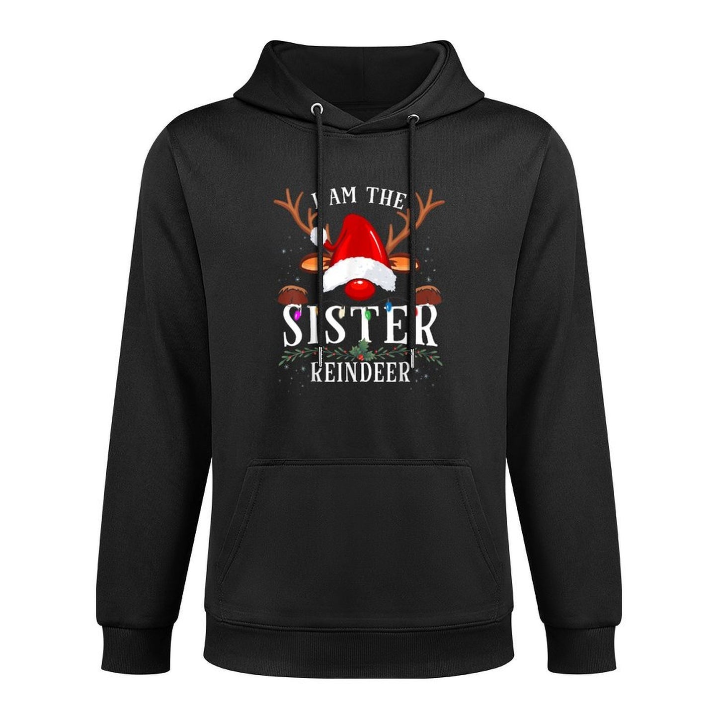 I Am The Sister Reindeer Christmas Family Cotton-Polyester Blend Hoodie