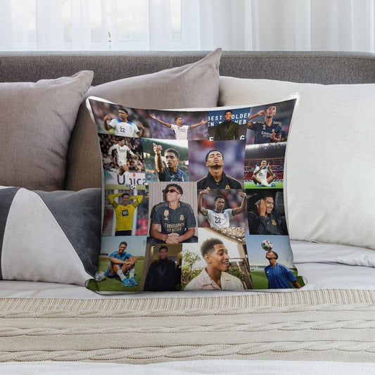 Jude Bellingham Collage Soft Warmth Comfort Throw Pillow