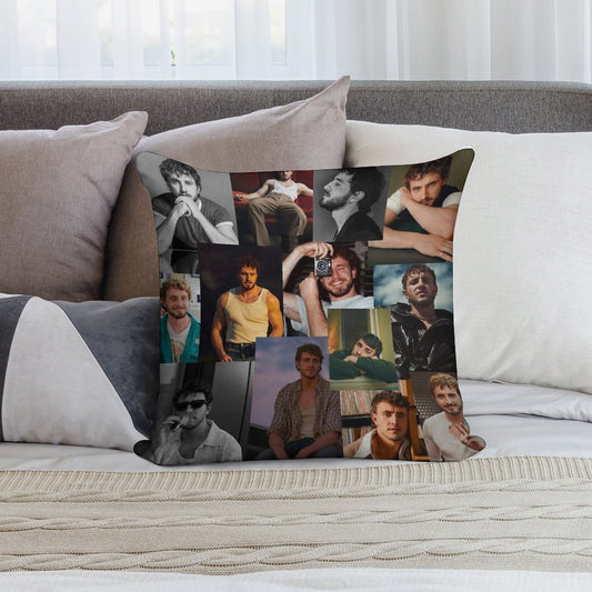 Paul Mescal Collage Soft Durable Construction Throw Pillow