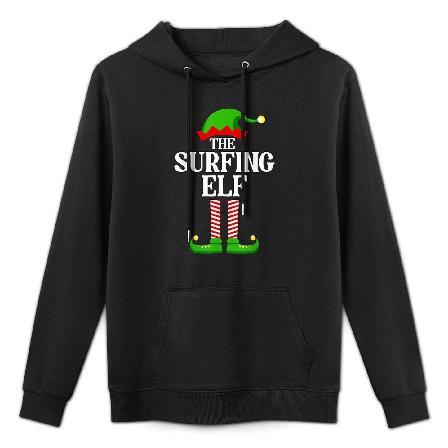 Surfing Elf Family Matching Group Funny Christmas Breathable Fabric Hoodie
