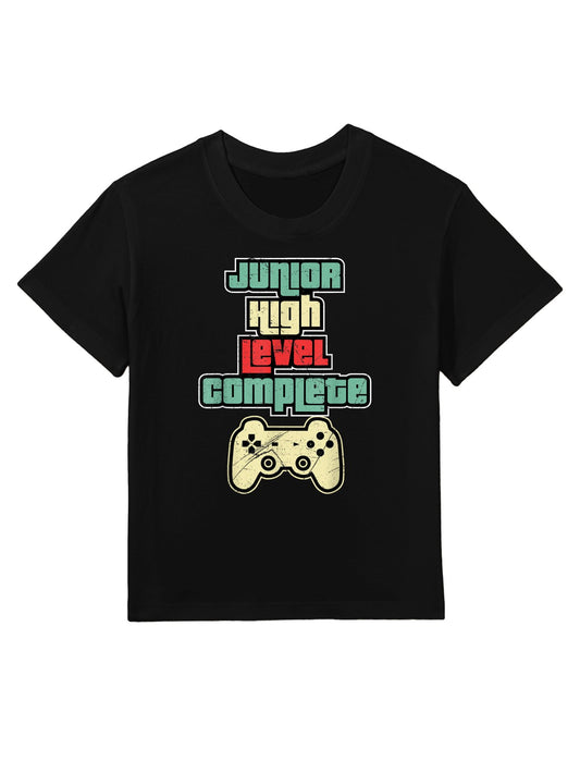 Level Complete Jr High School Graduation Grad Slogan T Kids T-Shirt