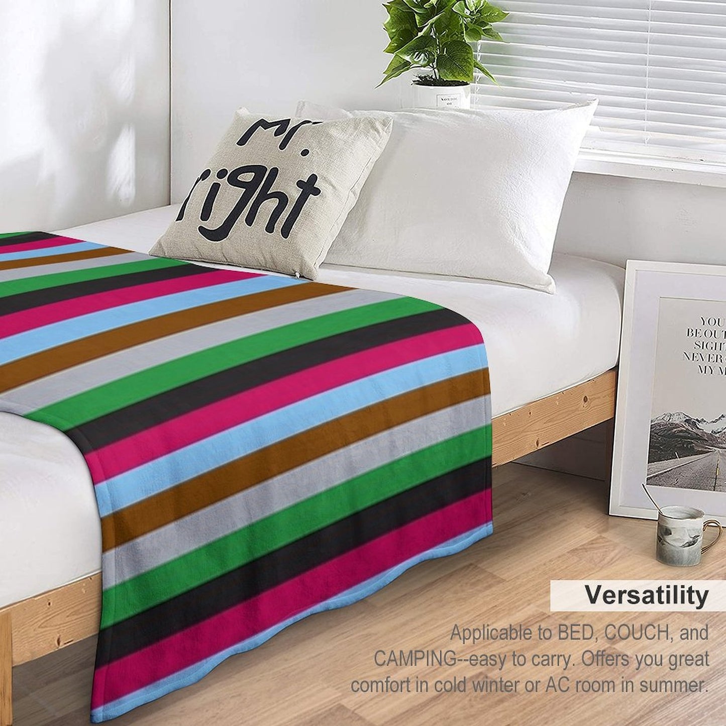 Harlequins Rugby Striped Throw Blanket